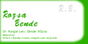 rozsa bende business card